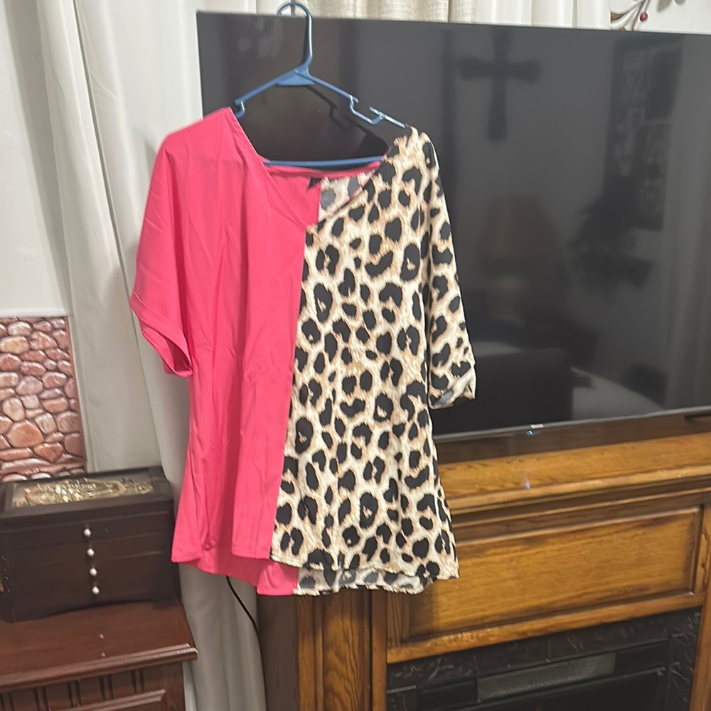 Leopard Print and Pink Kids Top